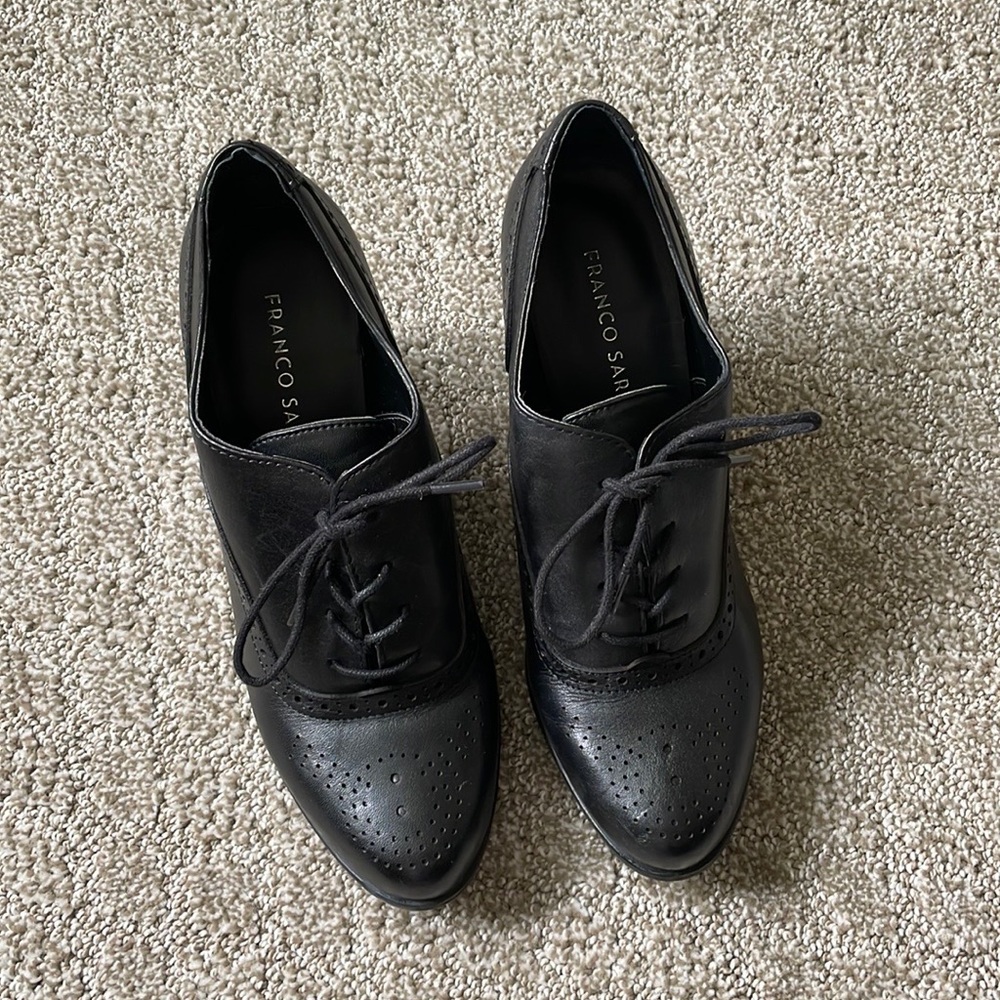 Franco Sarto black lace up booties